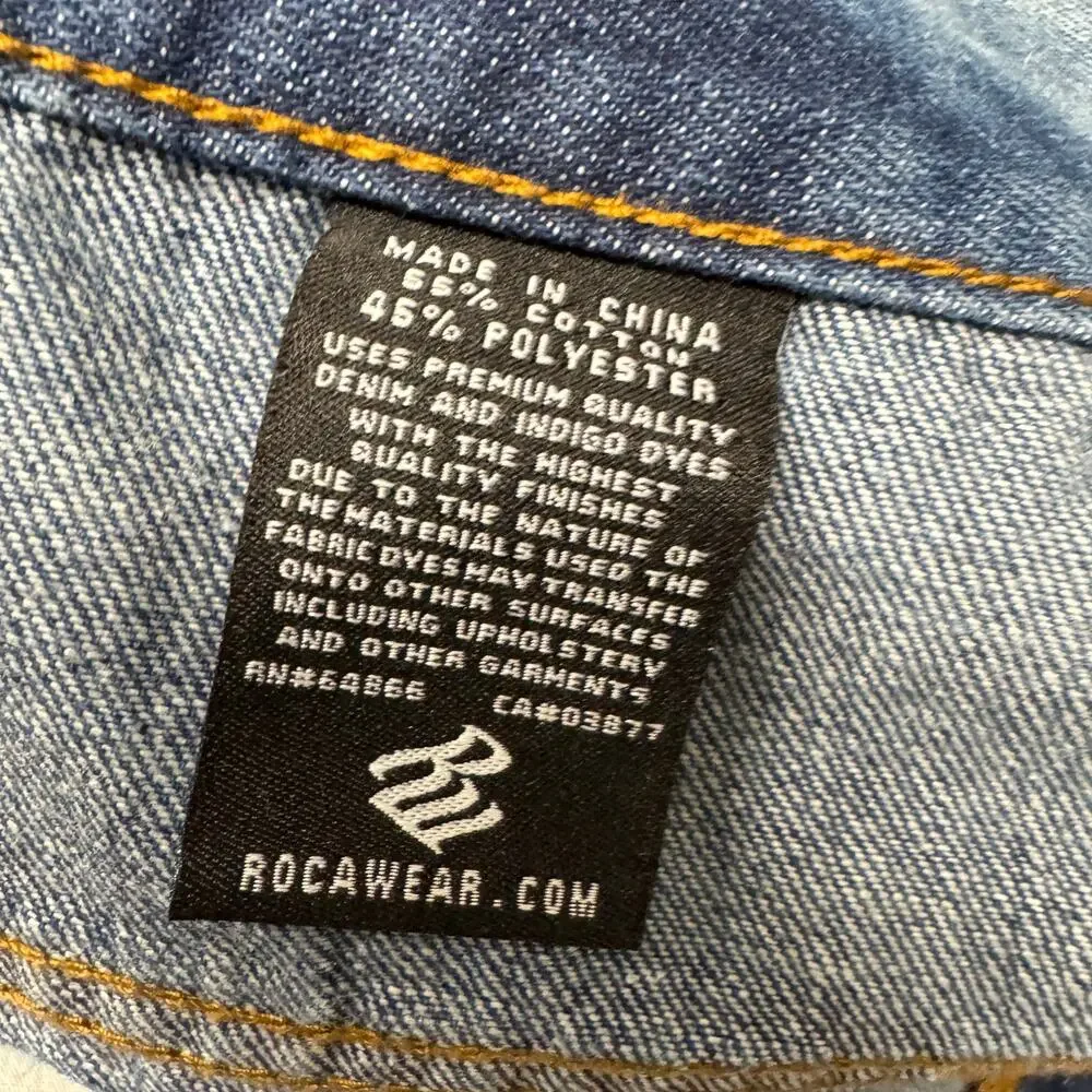 Rocawear Jean Shorts Baggy Fit USA‎ Flag Faded Wash Y2K Mens 50 (50x14 ACTUAL)